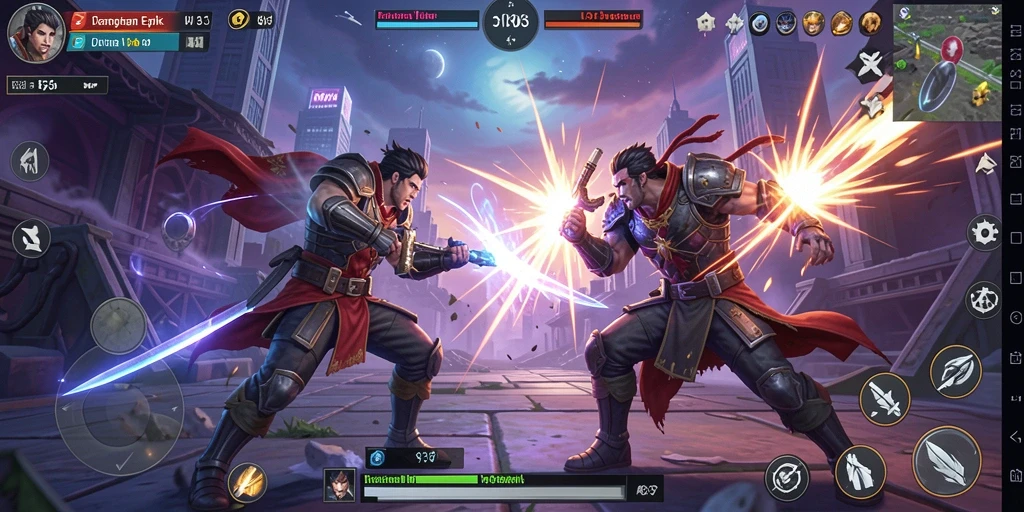 Tampilan action-packed dari gameplay API33 dengan pertarungan yang seru.