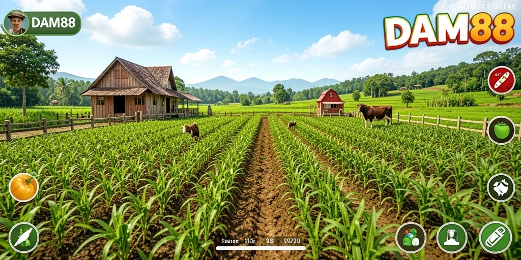 Screenshot gameplay DAM88 menampilkan proses bercocok tanam yang seru.