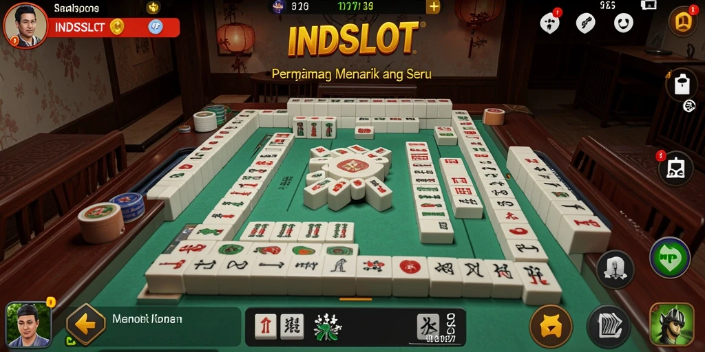 Tampilan gameplay seru dalam INDSLOT dengan Mahjong.