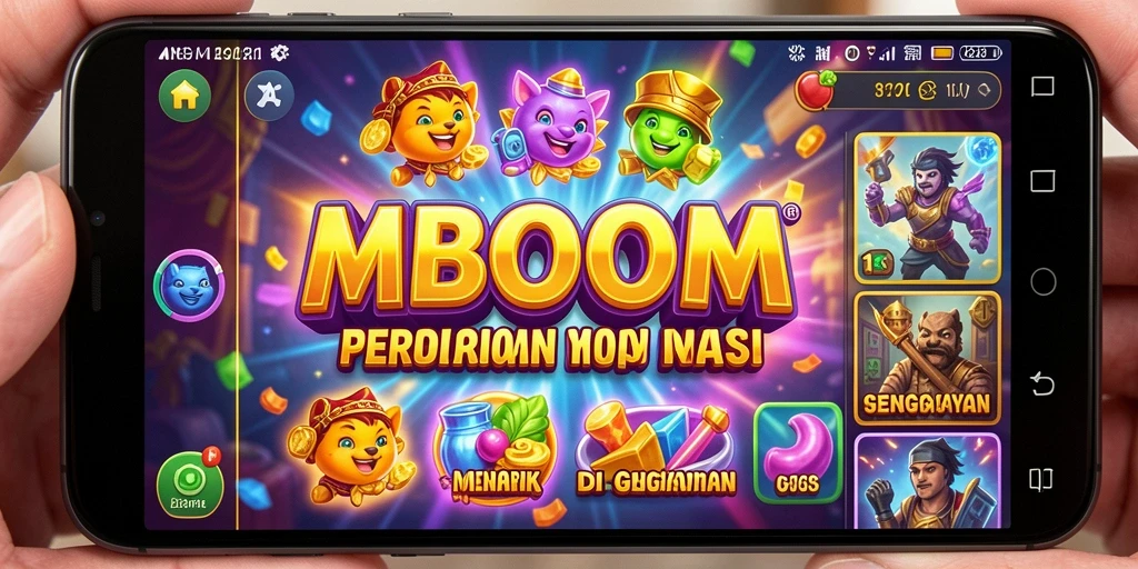 Tampilan gameplay MBOOM yang seru dan interaktif.